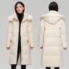 Stylish Winter Down Coat for Women: Long, Knee-length, Thick, Warm, with A Hood, Loose-fitting, and Designed for Protection From The Cold.