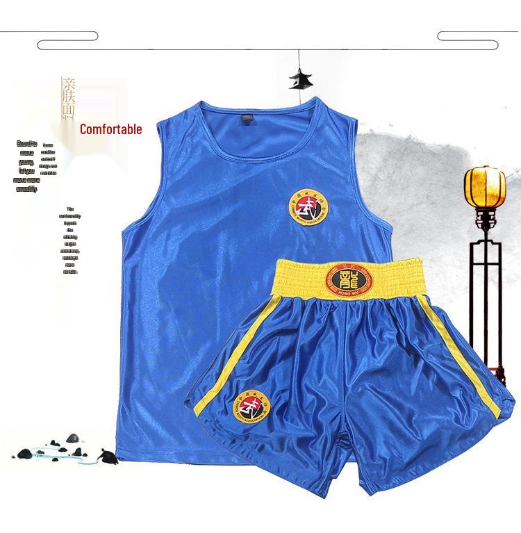 Sanda Muay Thai Set: Dragon-Embroidered Short-Sleeve & Shorts for Men, Women, and Kids - Martial Arts Performance Costume