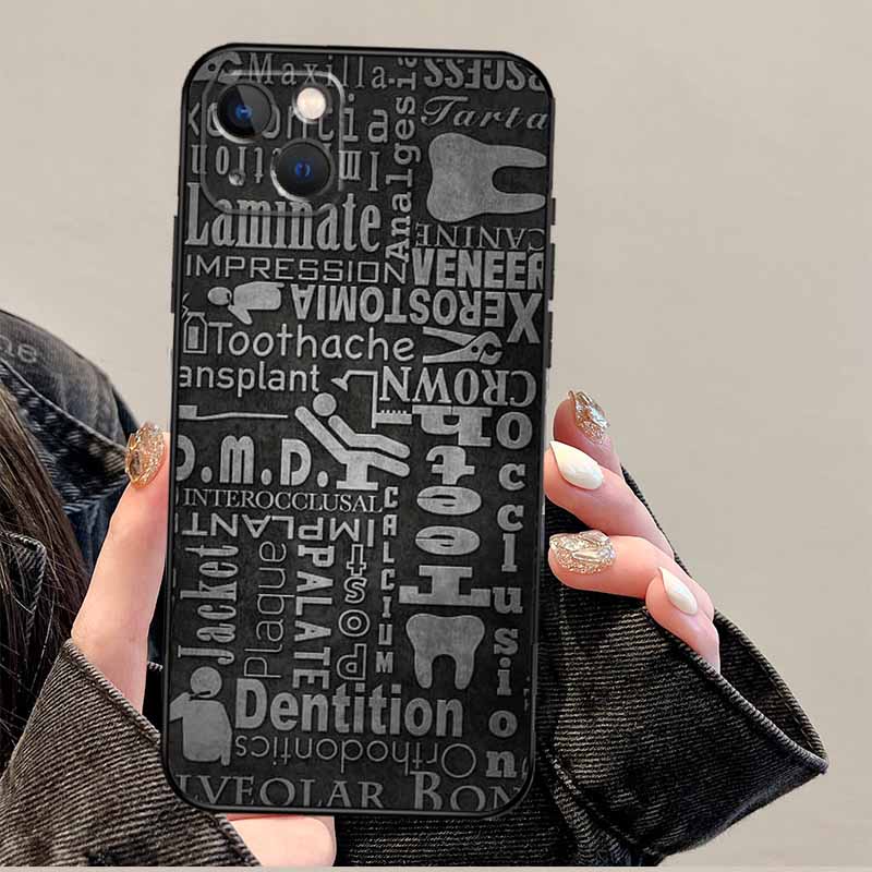 Dentist Dental Tooth Nurse Phone Case For iPhone 17 Pro Max 14 13 12 11 15 16 Pro Max mini 16 Plus 16e 17 Air Cover