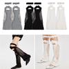 Women Harajuku Suspender Flared Leg Warmer Aesthetic Punk Garters Stockings Hollow Out Fishnet Leg Cover Streetwear