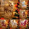 2D Flat Christmas Hanging Pendant Acrylic New Year Xmas Tree Hanging Ornament Red Gold Chinese Zodiac Goat
