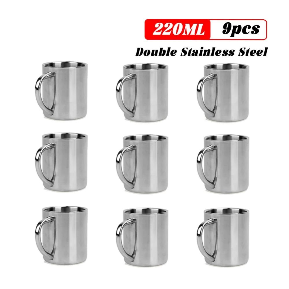 Stainless Steel Mug Coffee Cup Camping Mug Metal Coffee Tea Cup Mug Portable Milk Tea Cup Tumbler Water Mug Outdoor Drinking Cup