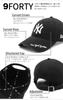 New Era 9FORTY Long Visor MLB ONSPOTZ NY FREE New York Cap, Logo, Exclusive, Black, Size. (Washed Cotton, Yankees)