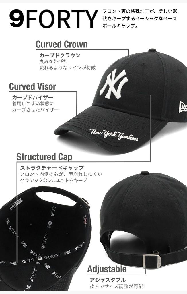 New Era 9FORTY Long Visor MLB ONSPOTZ NY FREE New York Cap, Logo, Exclusive, Black, Size. (Washed Cotton, Yankees)