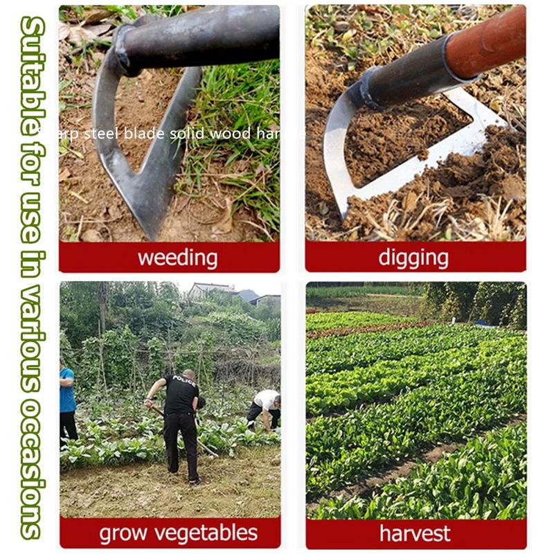 Shovel-shaped Hollow Hoe Weeding Rake Labor-saving Steel Weeding Hoe for Farm Gardening Soil Loosening Tools