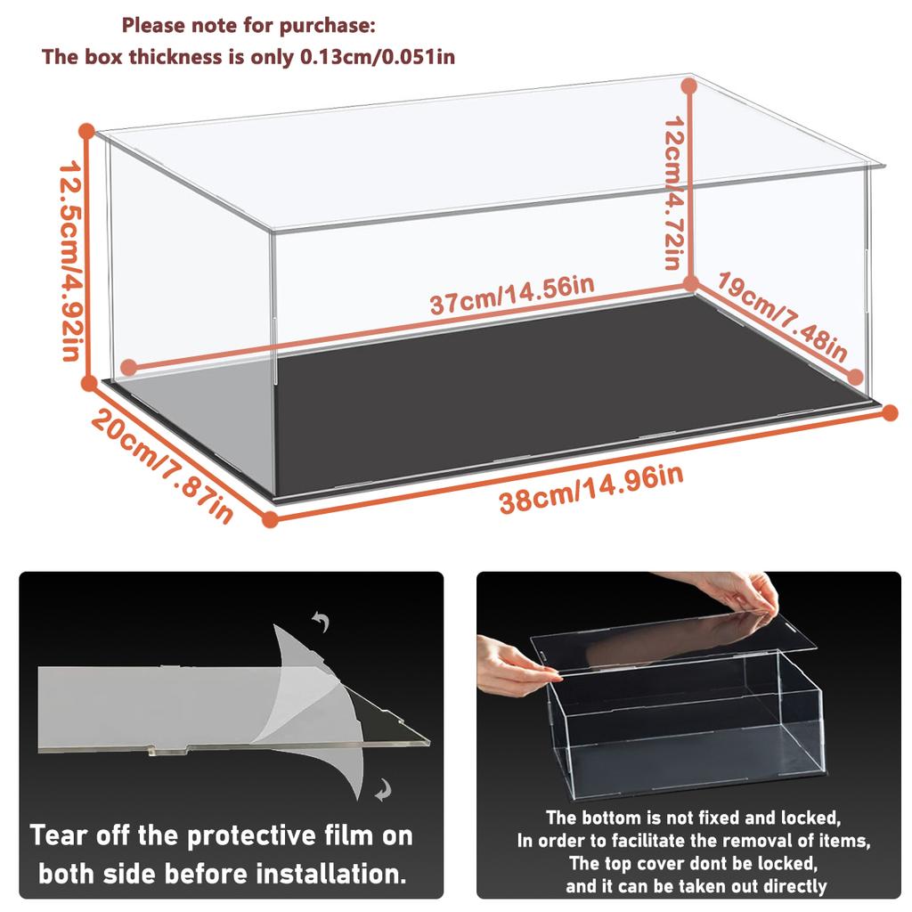 1:14 Scale Transparent Acrylic Display Box, Suitable for Protecting and Displaying Toy Cars, Model Building Blocks