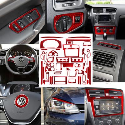 Autozubehör für Volkswagen VW Golf 7 GTI MK7 2014–2019, Auto-Styling, Innen-Carbonfaser-rote Aufkleber