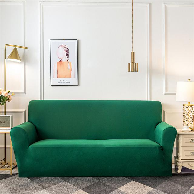 Spandex Sofa Slipcovers Stretch Elastic Couch Cover For Living Room Solid Color Anti -Slip Washable Furniture Protector Covers