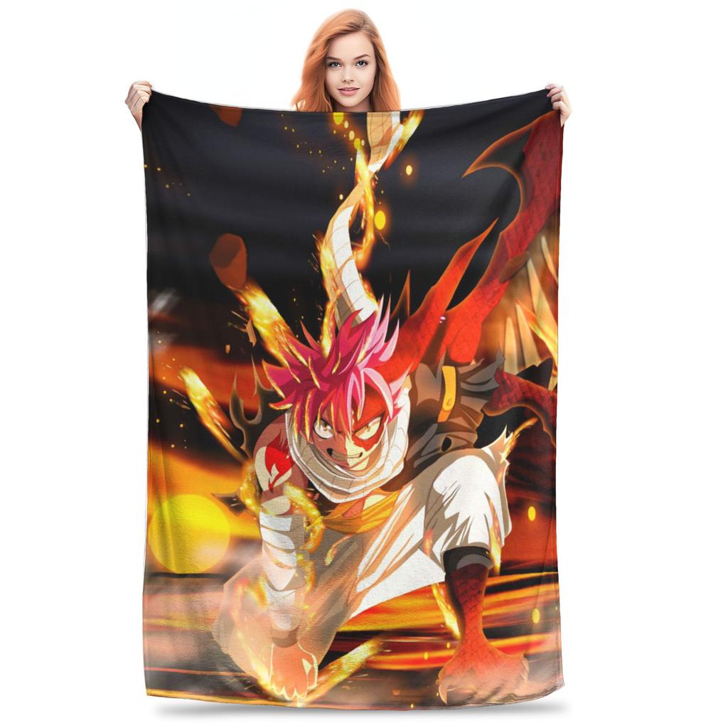Fairy Tail Knitted Blanket Flannel  Super Soft Throw Blankets for Outdoor Travel Bedspread