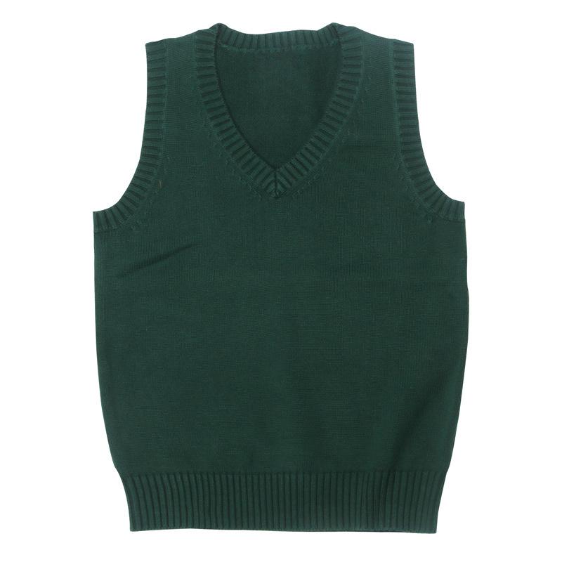 Japanese College Style V-Neck Sweater Vest - Solid Color Knit for Spring & Autumn