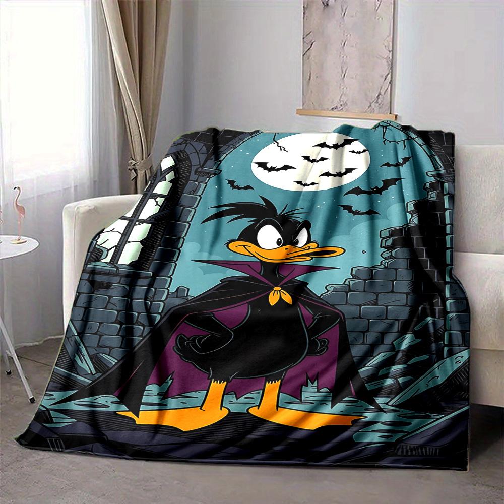 1pc Daffy Duck Blanket Lightweight Flannel Throw For Sofa, Bed, Travel, Camping, Livingroom, Office, Couch, Chair, And Bed