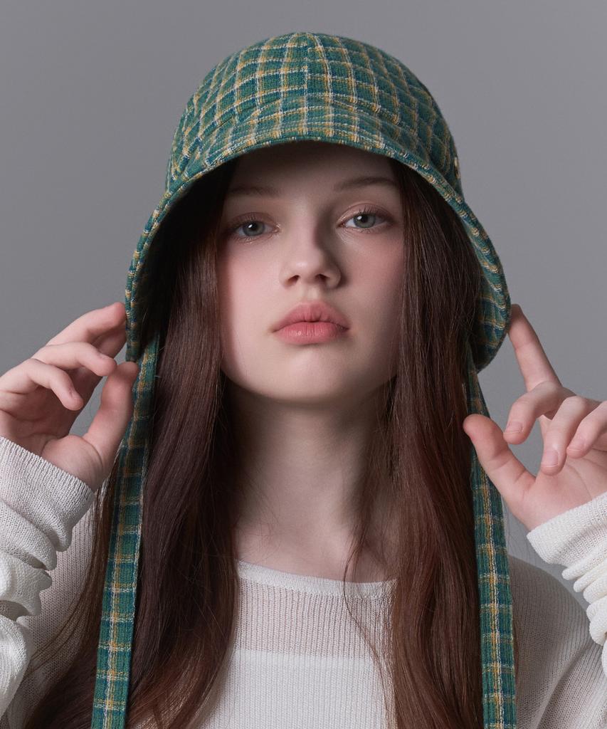 Hwaiteusaenjeu Purple Label Modern Retro Check Wire Bonnet Hat Selvia (3 Colors)