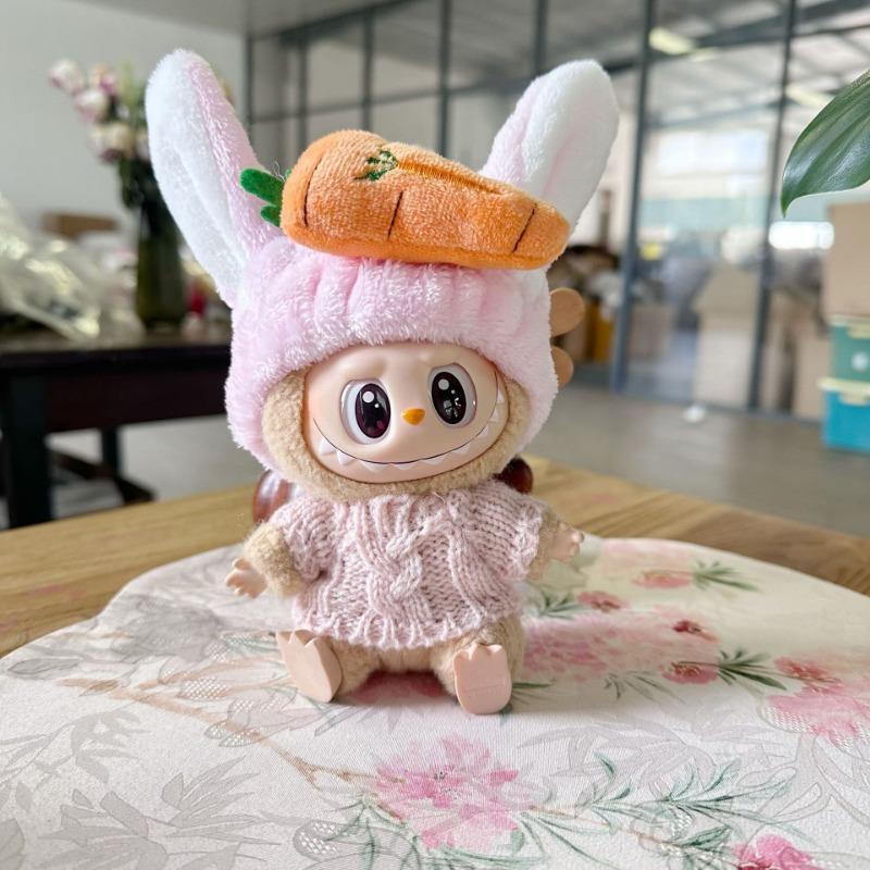 Clothes Only] Pendant  For Rab Sit Party Series Doll Coat For LABUBU Hat Carrot Hair Band