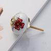 Pastoral Style Painted Ceramic 28*40mm Round Bedroom Cabinet Door Drawer Kitchen Handle Drawer Furniture Box Knobs