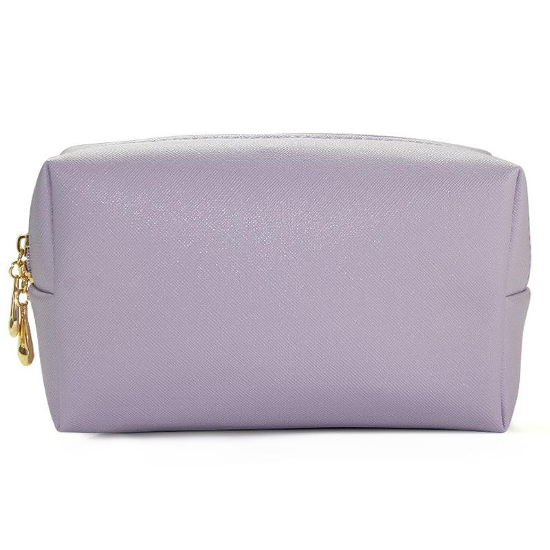 Cosmetic Bag Women Popular Product Pu Hand-Held Portable Square Waterproof Zipper Cute Travel Makeup Skincare Bag