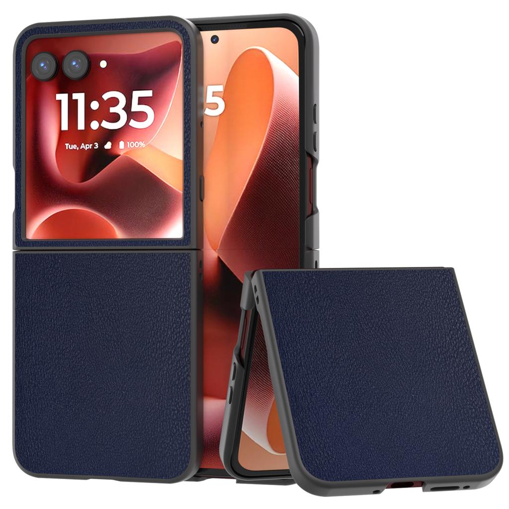 For Motorola Razr 60 Ultra 5G Case Electroplating Edge PU Leather Coated PC Phone Cover