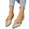 Retro Large Size Flat Heel Single Shoes Women'S Flying Weaving Casual Pointed Head Shallow Mouth One Pedal Single Shoes