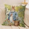 PPeter rrabbit Anime Cushion Cover Silky Short Plush Invisible Zipper Dustproof Sofa Pillow Case for Home Decor