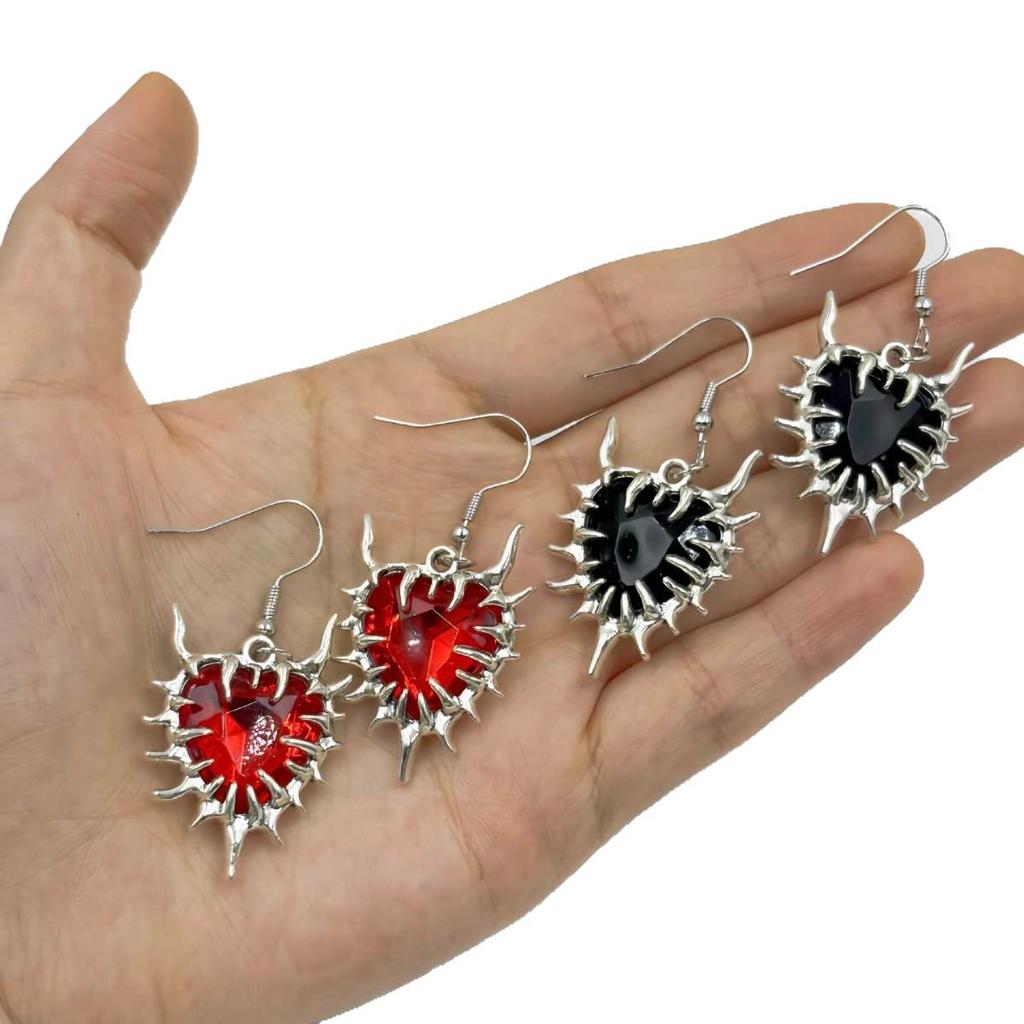 Gothic Heart Thorns Dangle Earrings - European/American Trendy Style
