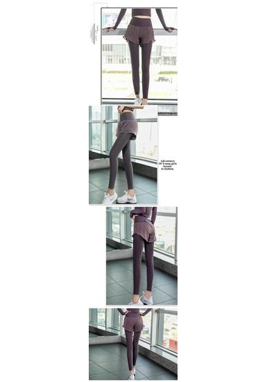 Women's High-Waisted Quick-Drying Plus Size Yoga Pants - Fake Two-Piece Design for Autumn Fitness