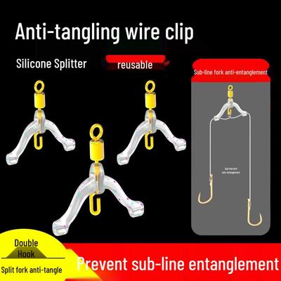 Anti-Tangle Double Hook Swivel and Spreader for Fishing