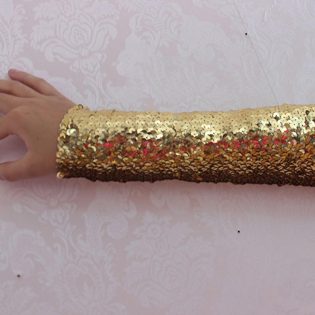 2pcs Fashionable Sequins Arm Sleeves Festival Celebration Long Arm Sleeves for Stage Performances and Themed Parties