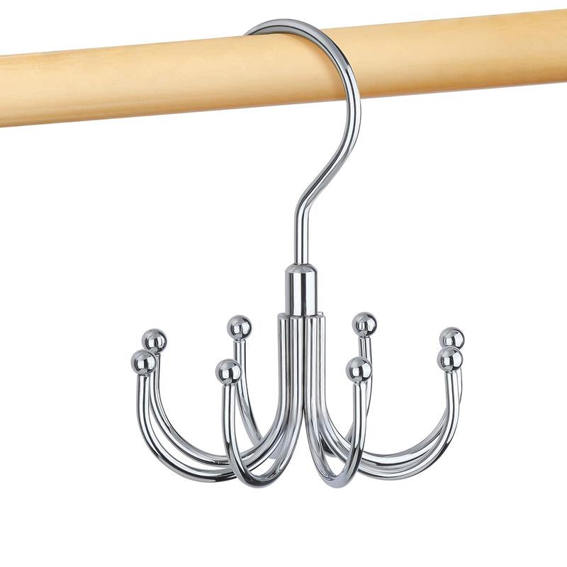 Multifunctional 6-Tier Pants Hanger with 8 Hooks & 10 Clips for Hats, Belts, and Underwear Storage