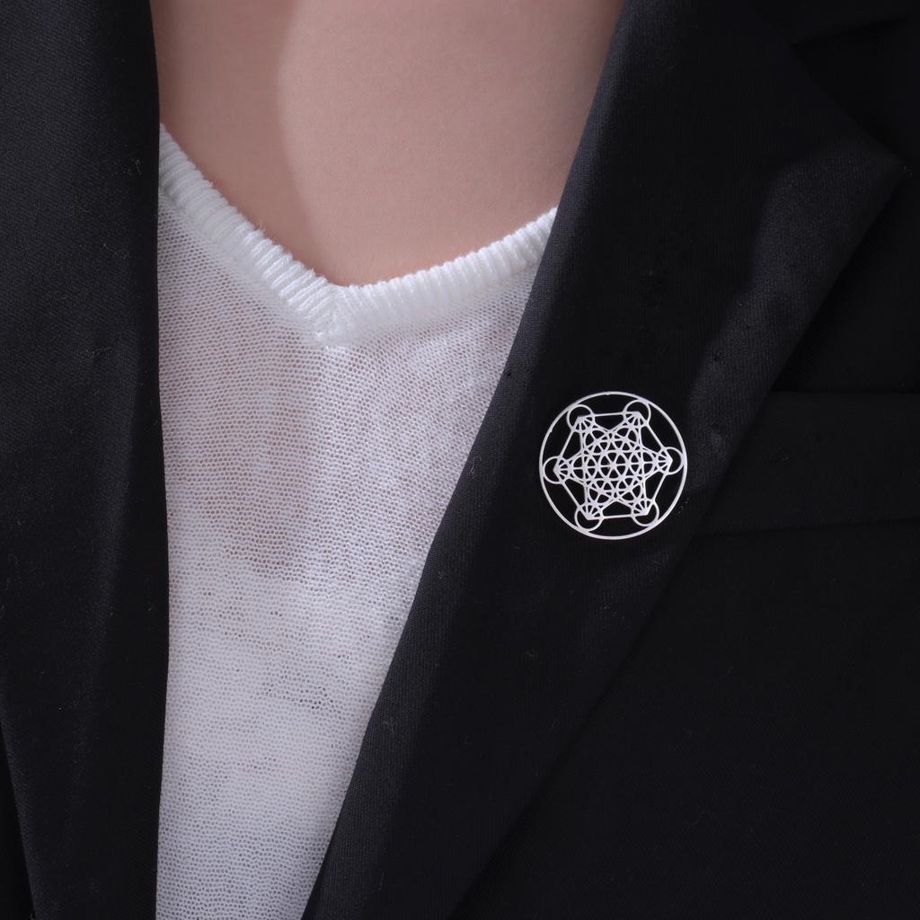 Teamer Archangel Metatron Stainless Steel Pin Brooch For Women Men Fashion Geometric Suit Clothing Accessories Solomon Jewelry