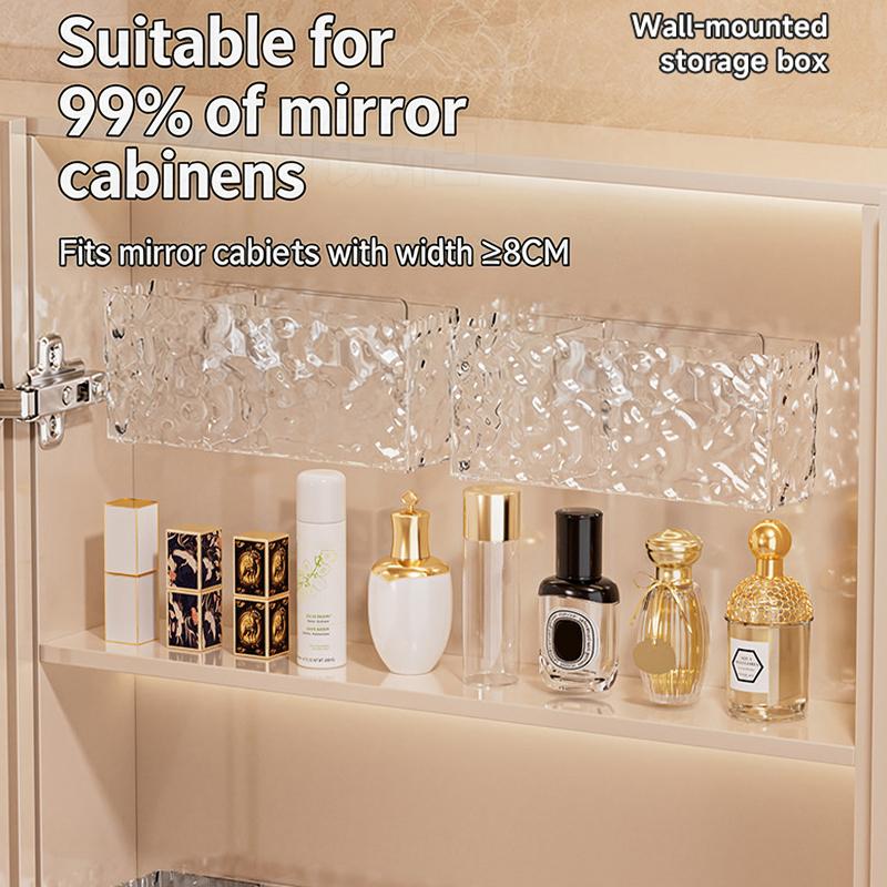 1Pcs Suction Cup Storage Box Bathroom Non Perforated Wall Mounted Organizing And Storage Box Transparent