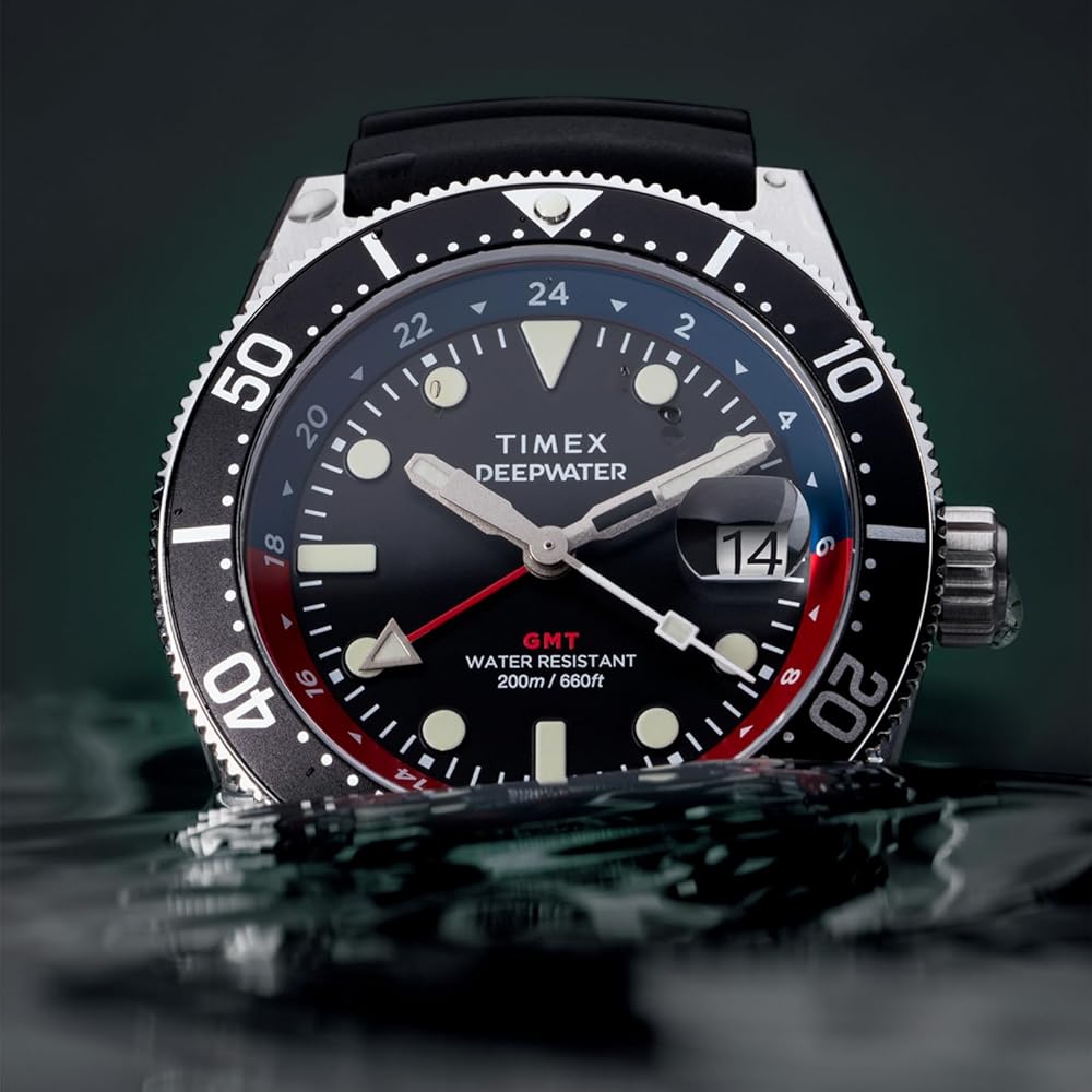 TIMEX Deepwater Watch, Quartz Movement, 20 ATM Water Resistance, Sapphire Crystal, Black Dial, TW2W75000, Men's [Authentic]