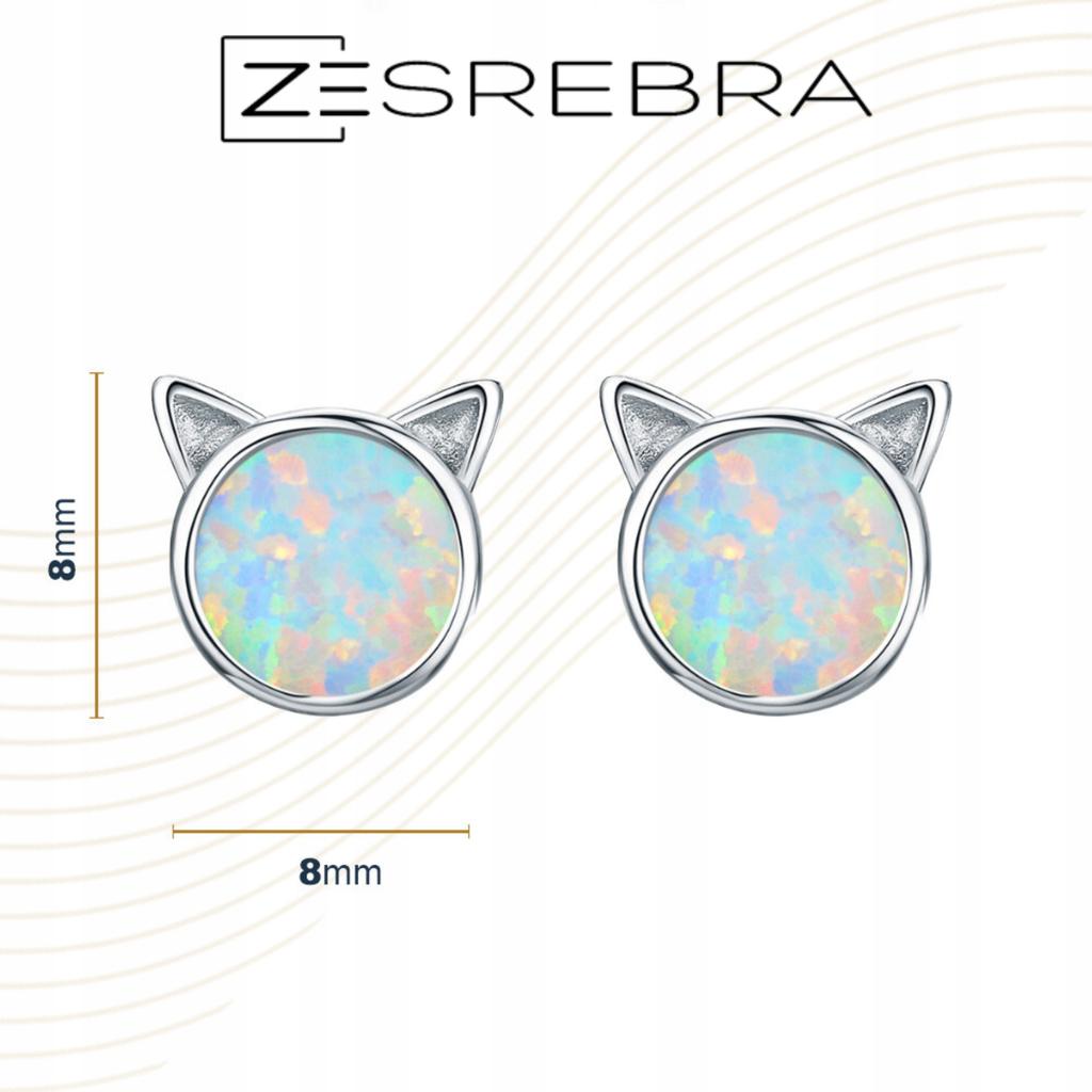 Delicate Earrings S925 Pearl Kittens Colorful Cat Gift