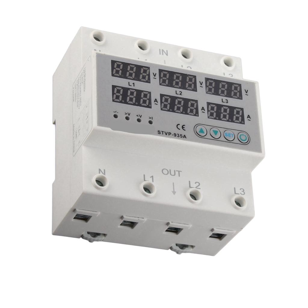 Adjustable Voltage Current Protector 3 Phase Digital Display Automatic Recovery Voltage Protector Relay AC220 380V 63A