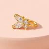Rhinestone Butterfly Nose Ring Copper Non Pierced Ear Clip Cuff Punk Clip On Nose Hoop Ring  Women