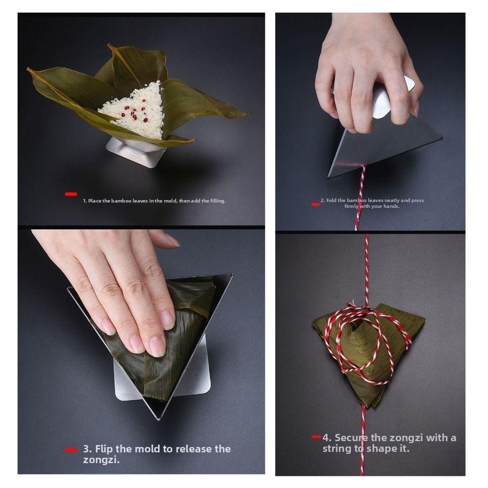 Stampo per Zongzi Triangolare Rettangolare Strumento per la Preparazione di Dumpling di Riso in Acciaio Inossidabile Pallina di Riso Fatta in Casa
