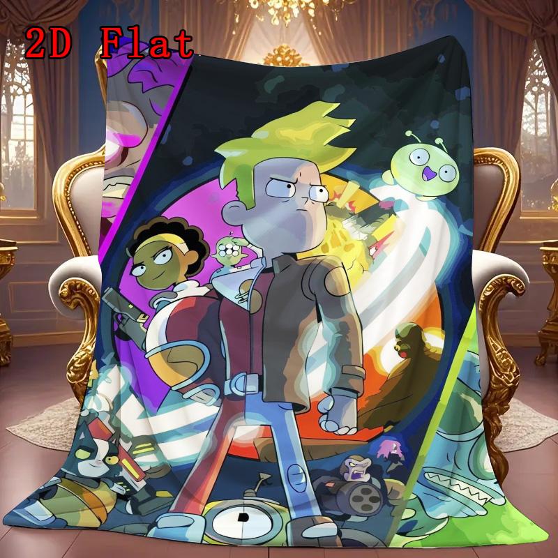 Final Space 2D Flat Pattern Flannel Blanket High quality All Seasons Warmth and Comfort Perfect for Christmas Gifts.DMT0925533