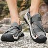 Herrsandaler Sommar Mesh Andningsbara Strandskor Mjuk Sula Anti-Slip Sport Herrskor Utomhus Bekväma Flip Flop Sandaler