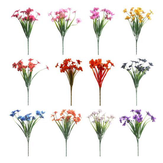 5Pcs Faux Violet Bundles UV Resistant Artificial Flowers Realistic Fake Violets for Outdoors Patios Porches Window Boxes Home Indoor Decor