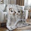 1PC White Owl Blanket with Snow Owl Print Flannel Blanket Suitable for Beds Sofas Offices Travel Camping