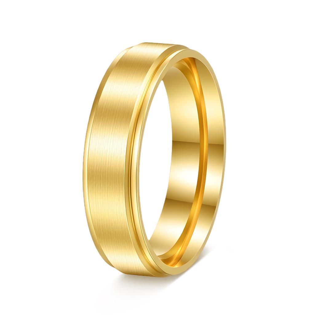 European and American Titanium Steel Ring Wide Step Sand Surface Matte Ring