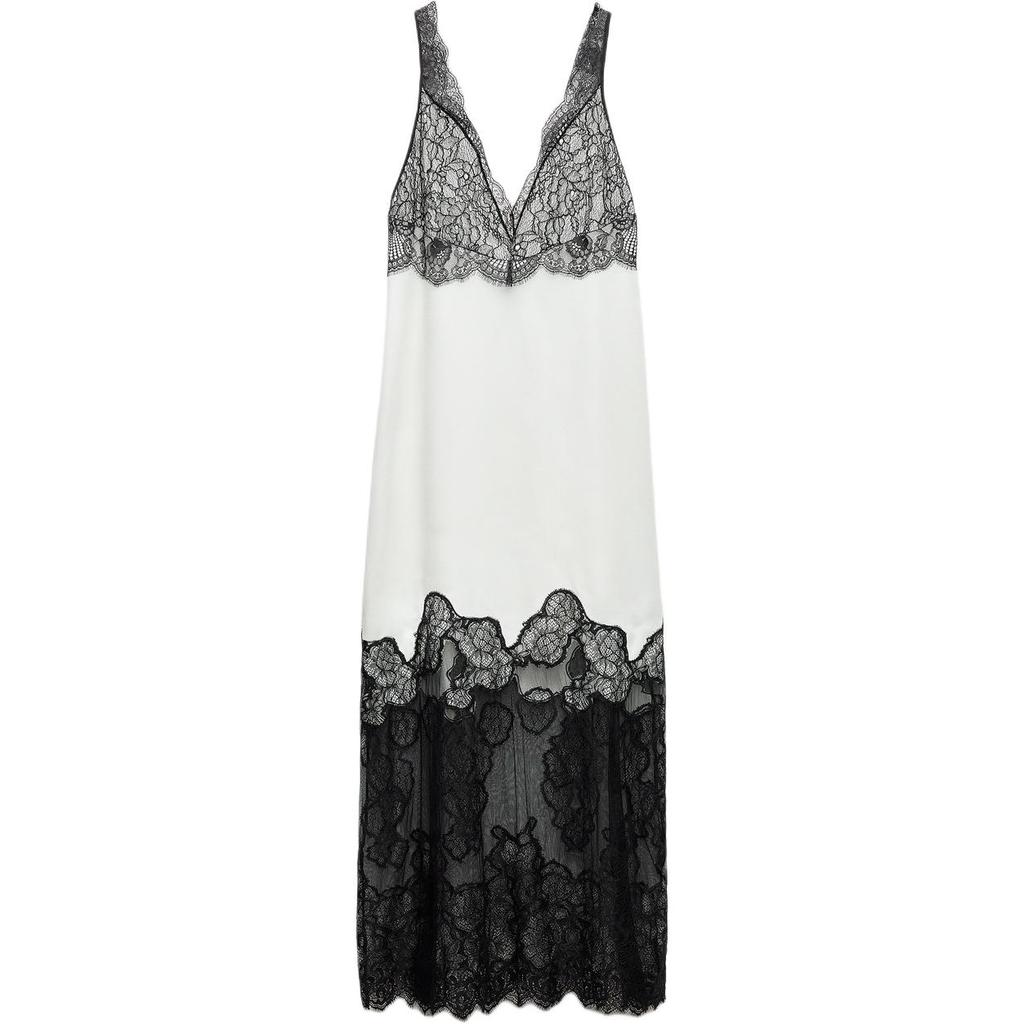 Zara Rochie midi confortabilă, casual, cu imprimeu, rochii de damă albe 8385789