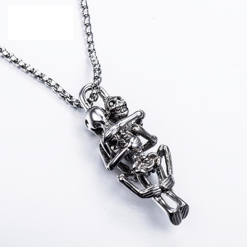 Crow Jewelry Skull Pendant Titanium Steel Men's Necklace - European & American Fashion Statement