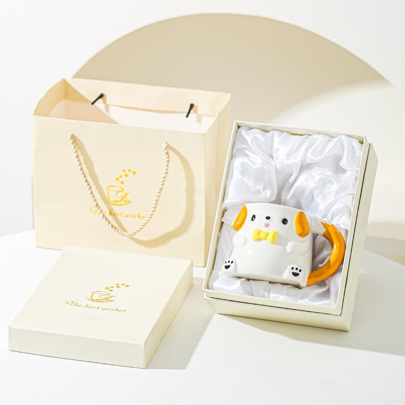 Cute Cartoon Puppy Ceramic Cup Mug Milk Cup High Temperature Resistance Household Cup Water Cup Couple Cup Gift for Girls