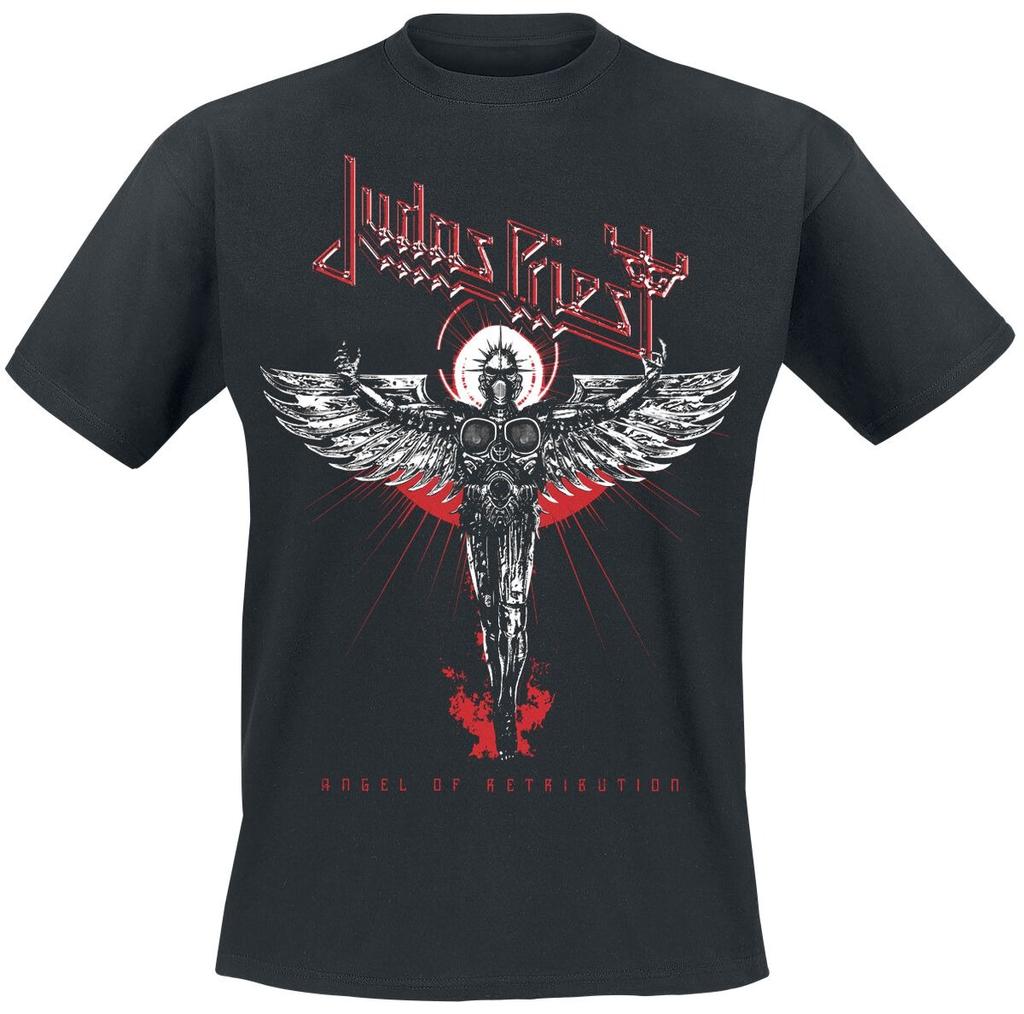 Judas Priest Angel of Retribution Winged Robot Print Cotton TShirt Heavy Metal Streetwear Unisex Crew Neck Short Sleeve Tee