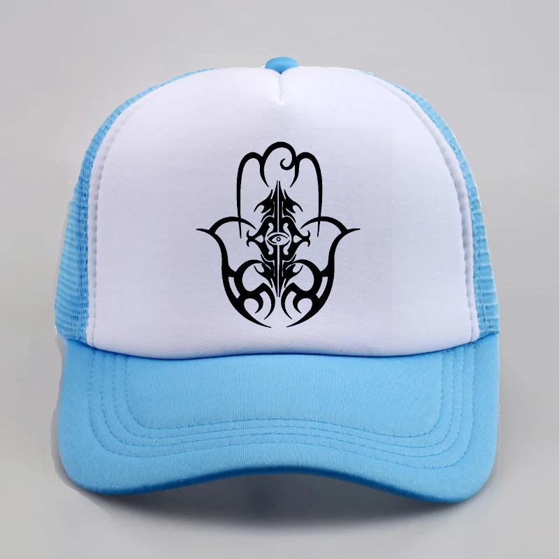 

HAMSA cap Hand India of Fatima Symbol Insigna Islam Muslim Insignia Baseball caps fashion casual Unisex Women mesh Trucker Hat