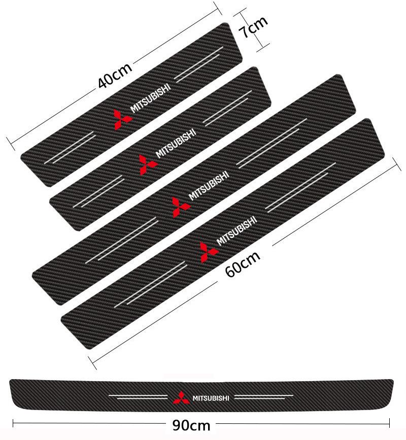 Car Door Sill Protector Carbon Fiber Anti-Scratch Step Guard