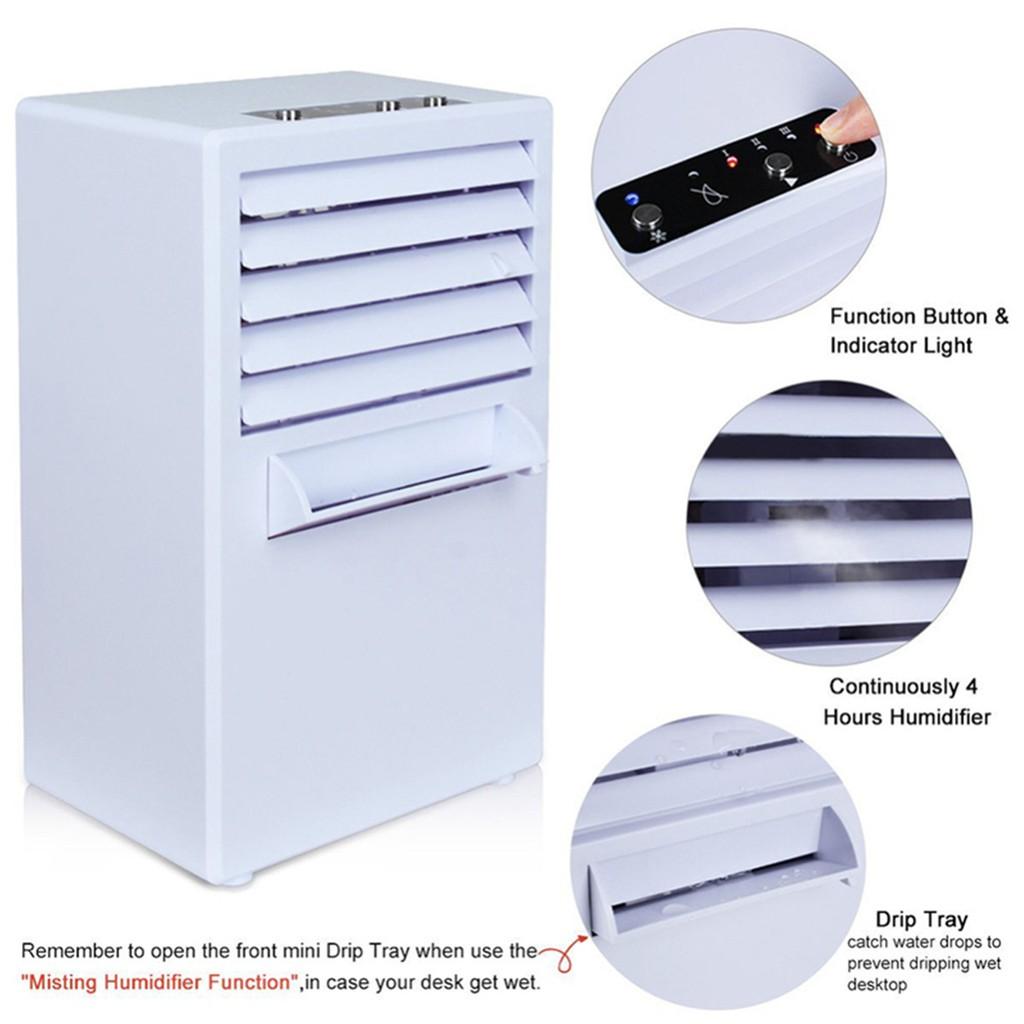 Portable Air Conditioner Fan 24V 3 Cooling Put Water Ice Quiet Fan Wind Speed Outdoor Travel Device On Home Office 24W