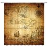 1 pcs Retro navigation sailboat printed shower curtain bathroom partition bathroom curtain with hooks home decorative curtain