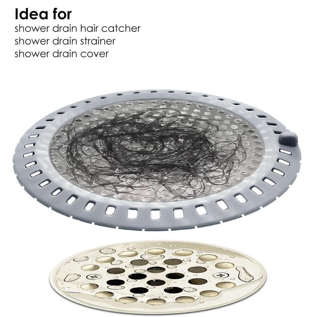 Shower Drain Filter Traps, Stainless Steel & Silicone Covers, Effective Debris Blocker for Bathtub & Bathroom Drainage