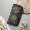 Vintage Print Long Wallet PU Leather Multislot Card Holder Casual Portable Cash Purse for Daily Use