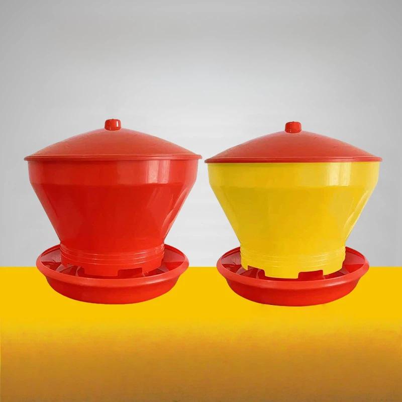 1Pcs Heavy Duty Plastic Poultry Feeder Rainproof Lid Anti Spill Design For Backyard Chicken Coops Small Farms
